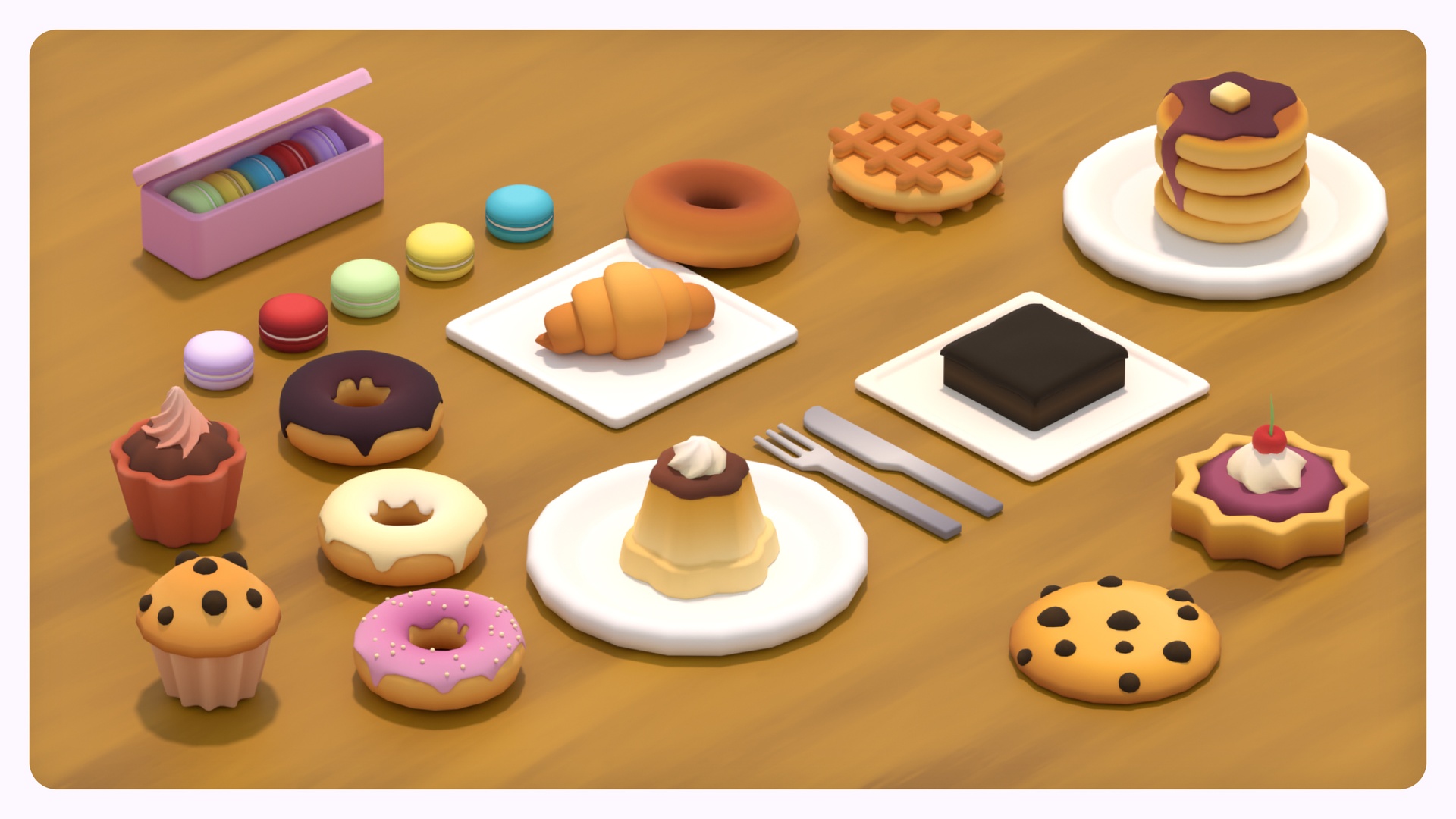 Media 1 for listing Stylized Cozy Baked Goods - Cuties