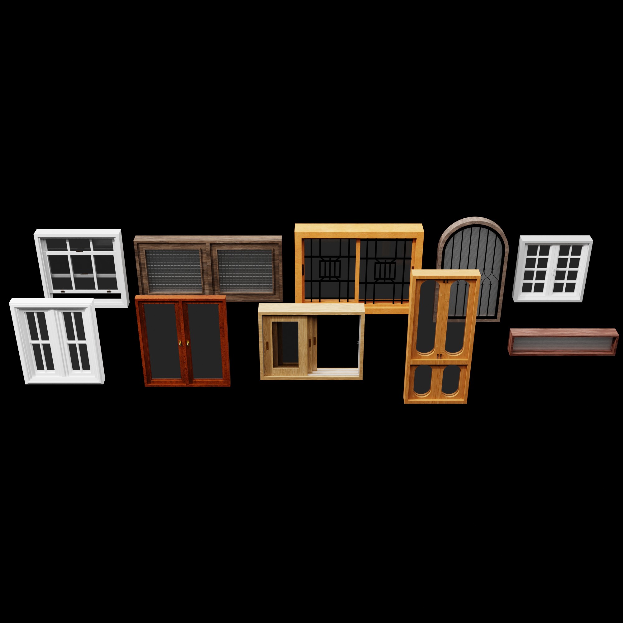 Modern Windows Pack – 10 Modular 3D Window Assets for Games & ArchViz | Fab