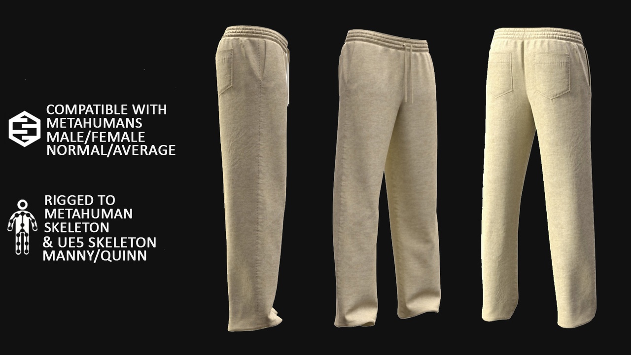 Média 1 pour l'article Pants - Male/Female MH & UE5 Skeletons - Rigged
