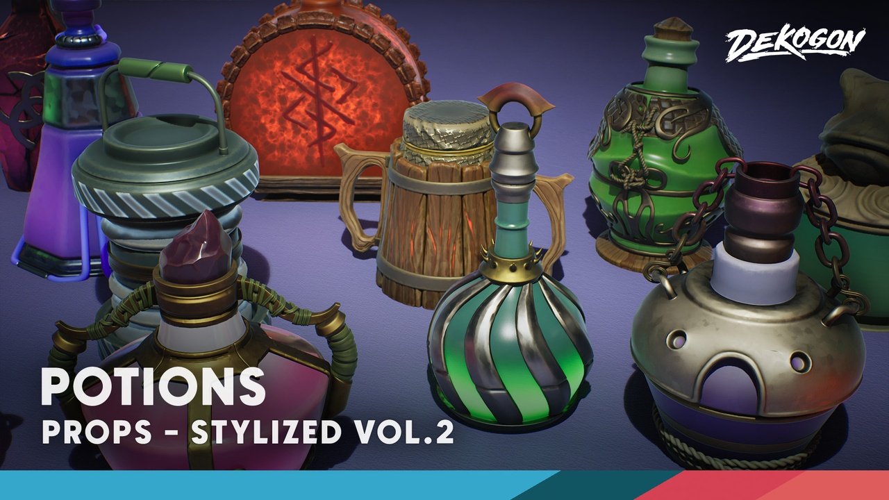 Media 1 for listing Stylized VOL.2 - Potions (Nanite and Low Poly)