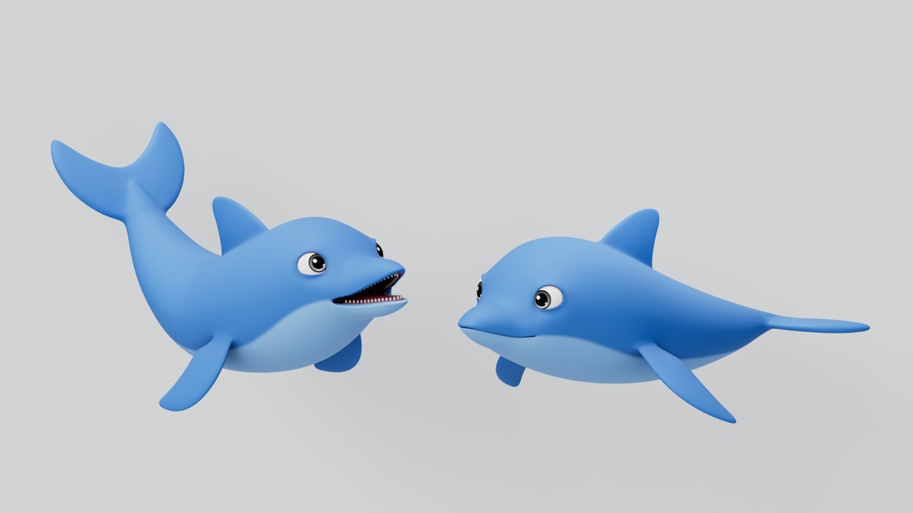 Media 1 for listing Rigged Cartoon Dolphin