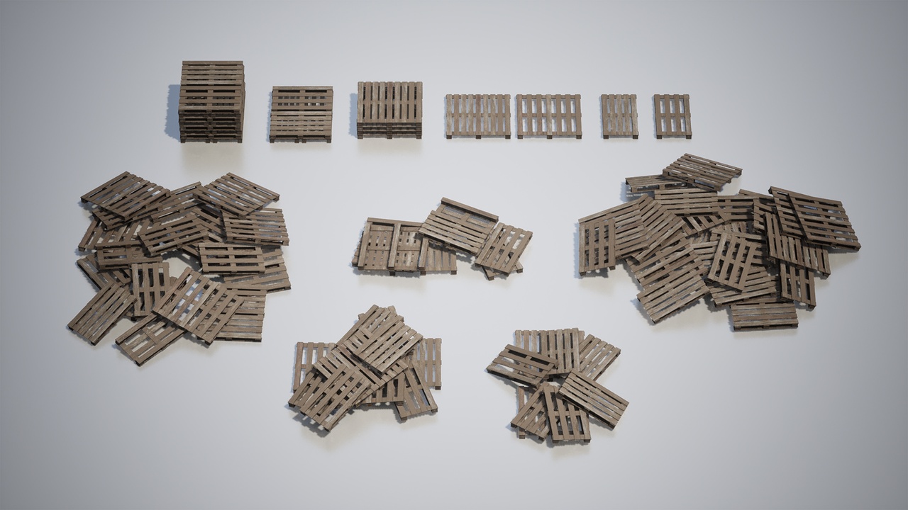 Media 1 for listing Industrial Wood Pack 01 – Modular Low-Poly Wooden Assets