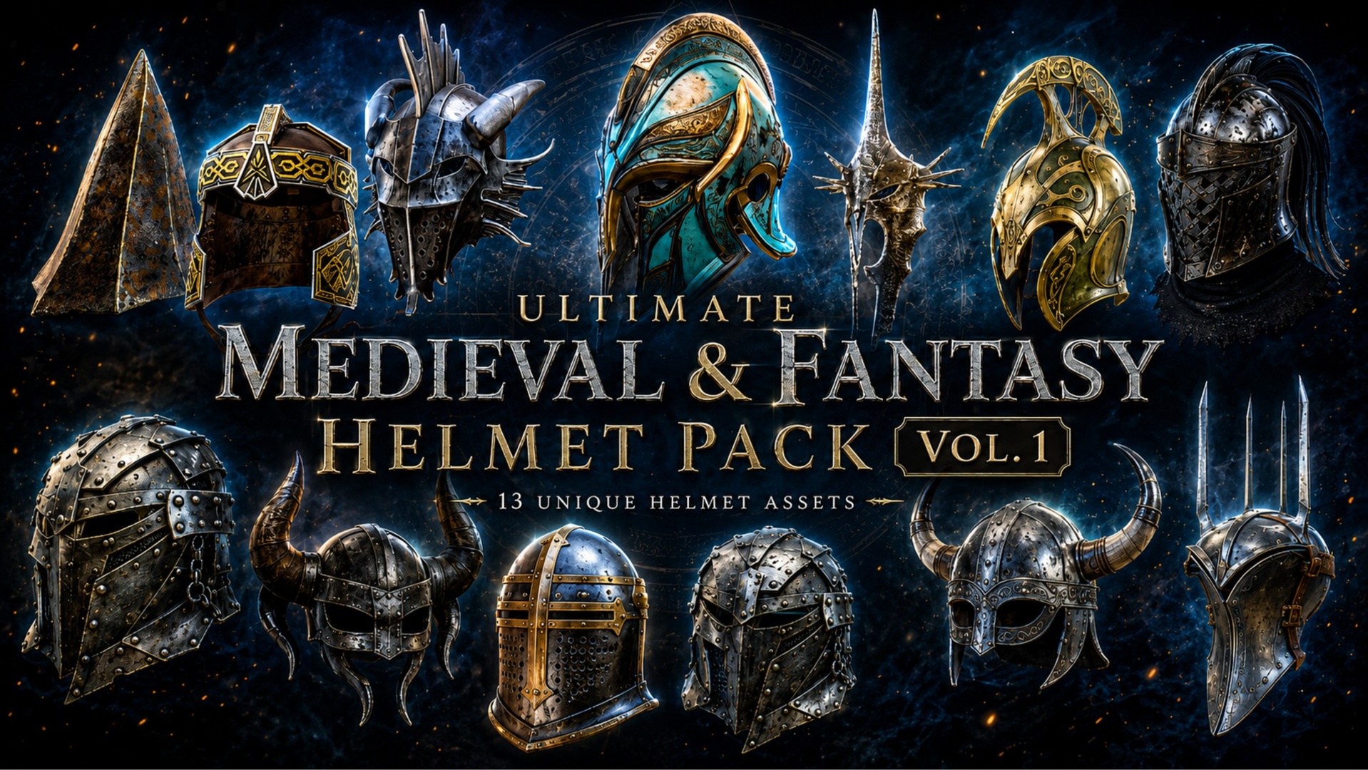 Media 1 for listing Ultimate Medieval & Fantasy Helmet Pack Vol. 1