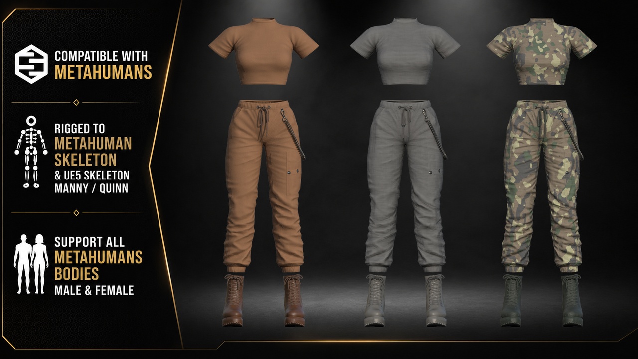 Media 1 for listing Tactical Military Outfit For MetaHuman – Rigged