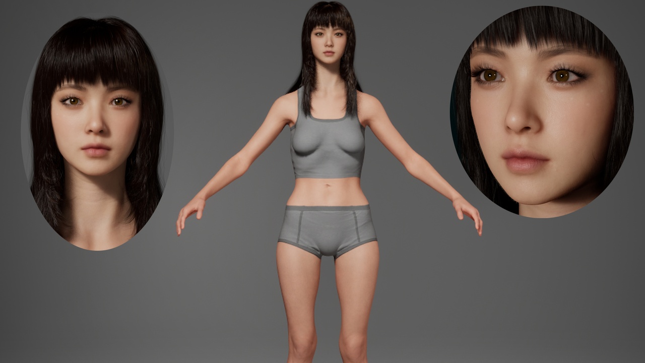 Media 1 for listing Editable MetaHuman Beauty - Song Zhiyun.With hair, no clothing included.