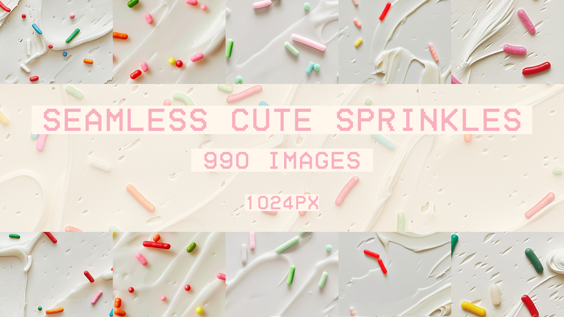 Seamless Cream and Colorful Sprinkles Pattern Pack | Fab