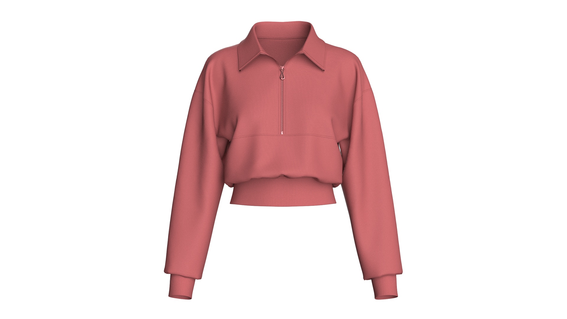 Media 1 for listing Girls Polo Collar Cropped Half - Zip Jacket | High Poly