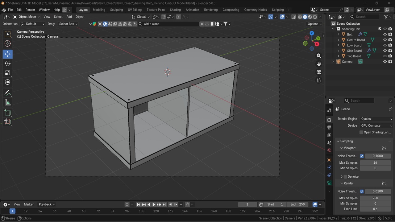 Media 1 for listing Rectangular Shelving Unit 3D model