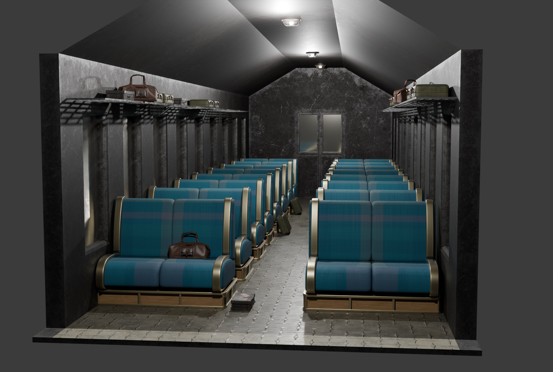 Media 1 for listing Stylized Sci-Fi Train Interior - Passenger Car 3D Model
