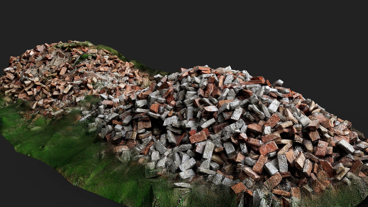 Media 1 for listing bricks ruins debris piles terrain PBR photogrammetry