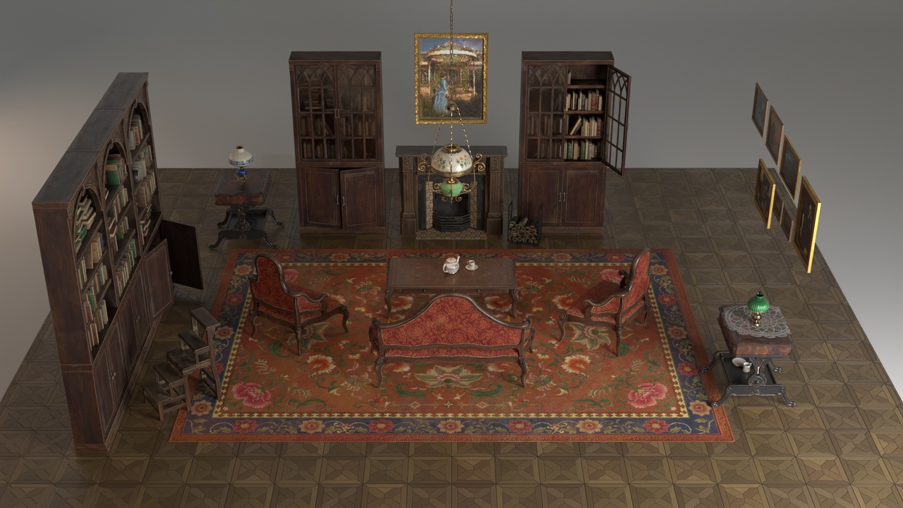 Media 1 for listing 19th Century/Victorian Living Room - Furniture & Props