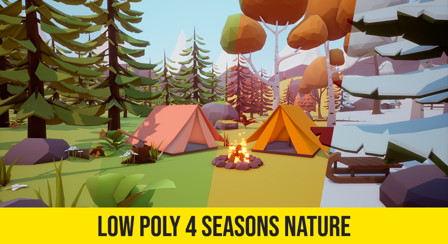 Low Poly 4 Seasons Nature | Fab