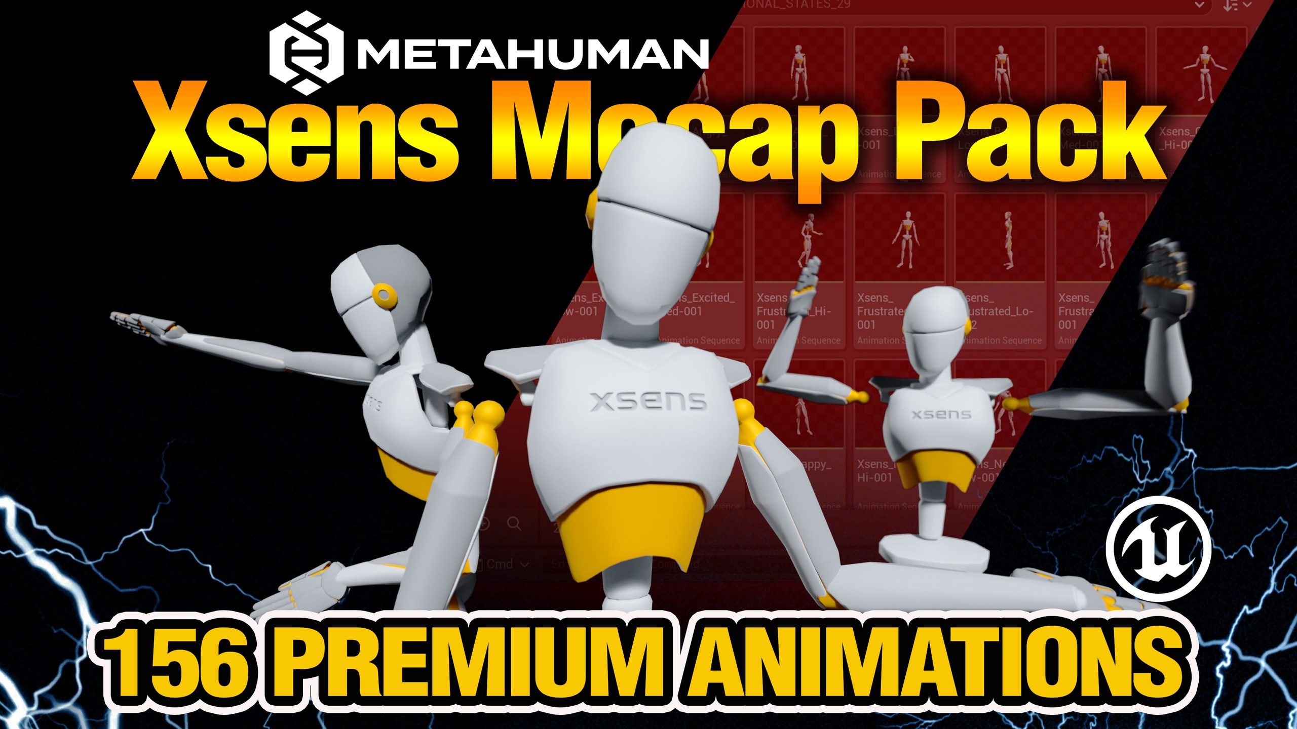 Media 1 for listing Xsens Mocap Pack - 156 Animations for UE5 & MetaHumans