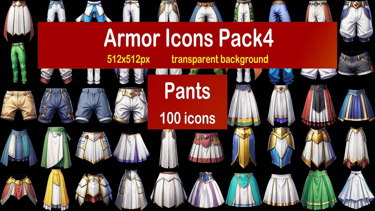 Media 1 for listing Armor Icons Pack4 - Pants