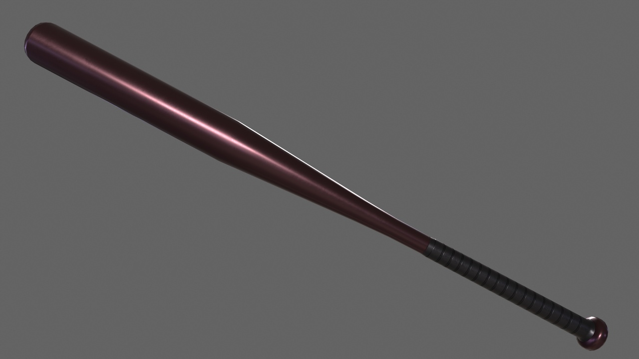Baseball Bat Metal Moderate Red PBR | Fab
