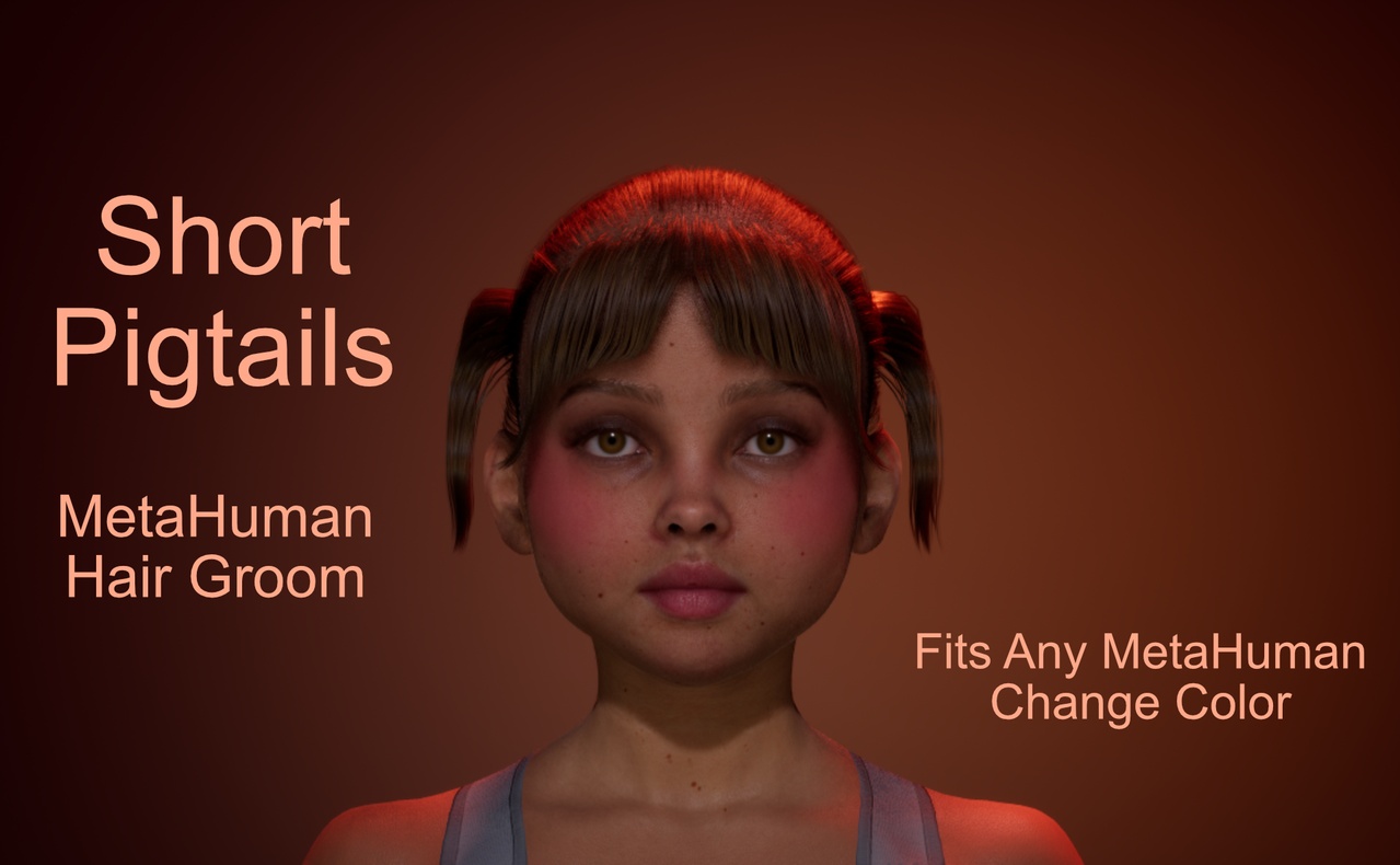 Multimedia 1 para anuncio Short Pigtails - MetaHuman Hair Groom