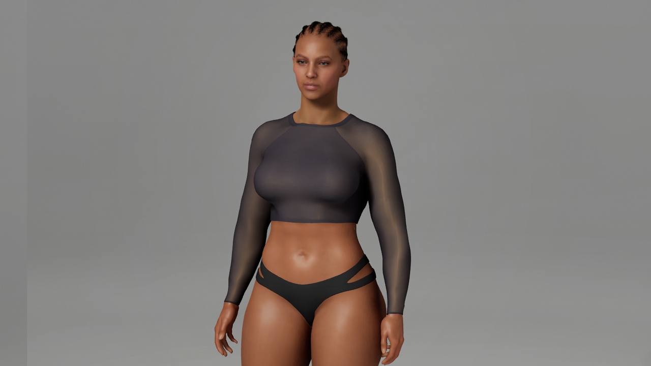 Media 1 for listing Long‑sleeve nylon fitted top - 001