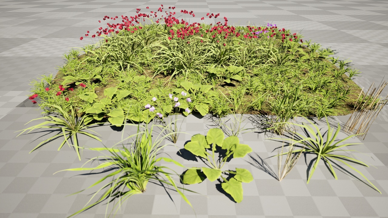Media 1 for listing Wildflower & Grass Cluster - 3D Model