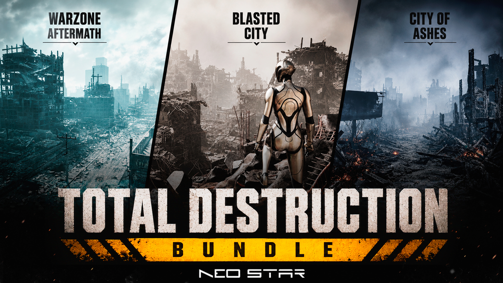 Total Destruction Bundle (Post Apocalyptic, Destroyed Buildings Pack) | Fab