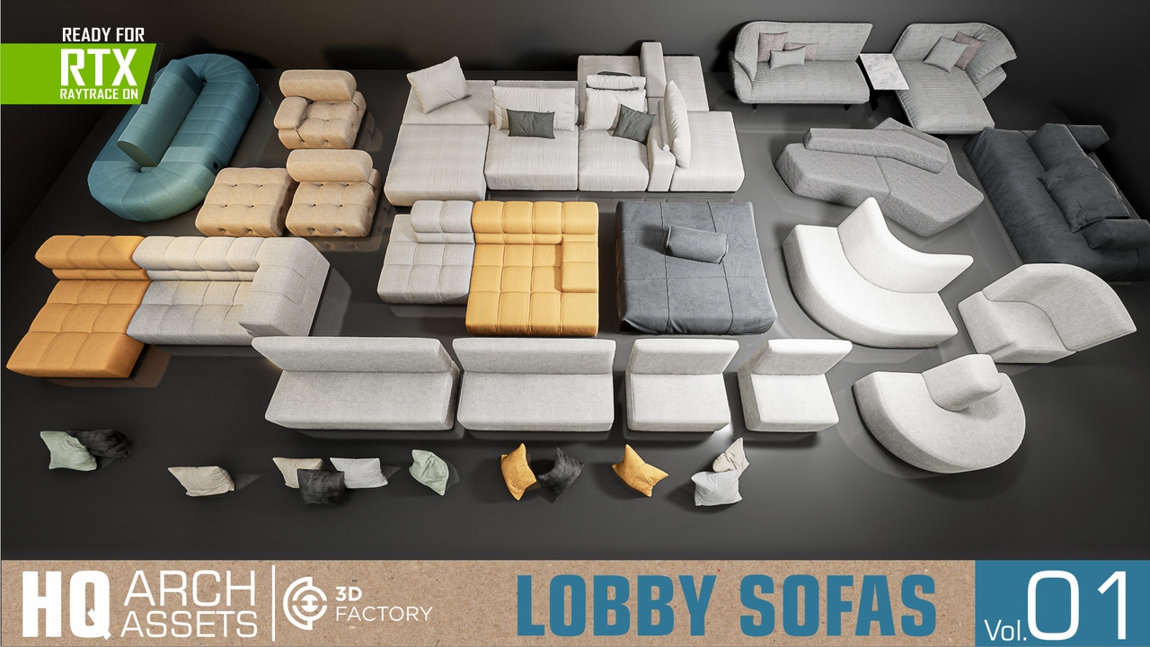 Media 1 for listing HQ Lobby Sofas Vol. 1