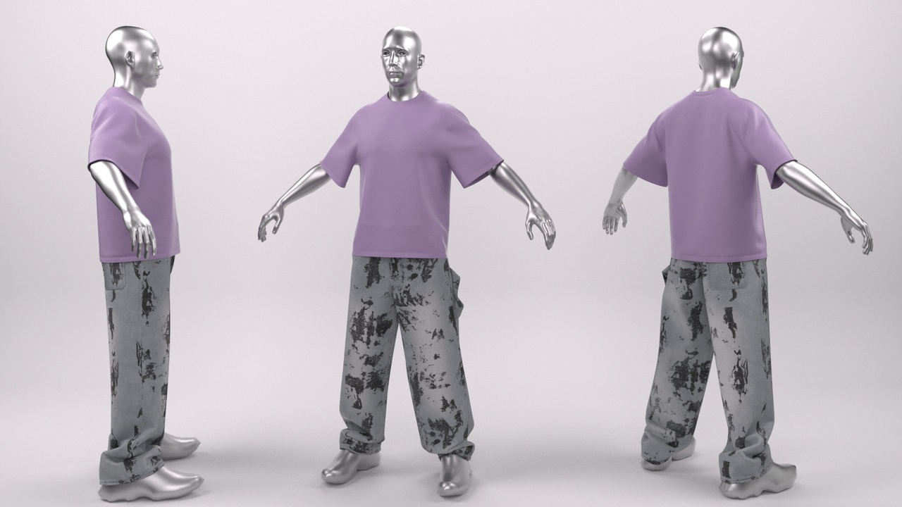 Media 1 for listing Oversize jean teeshirt outfit