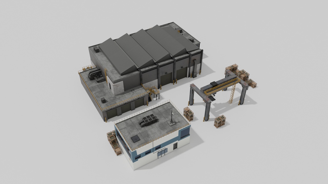 Media 1 for listing Industrial Factory Complex – Low Poly 4K PBR