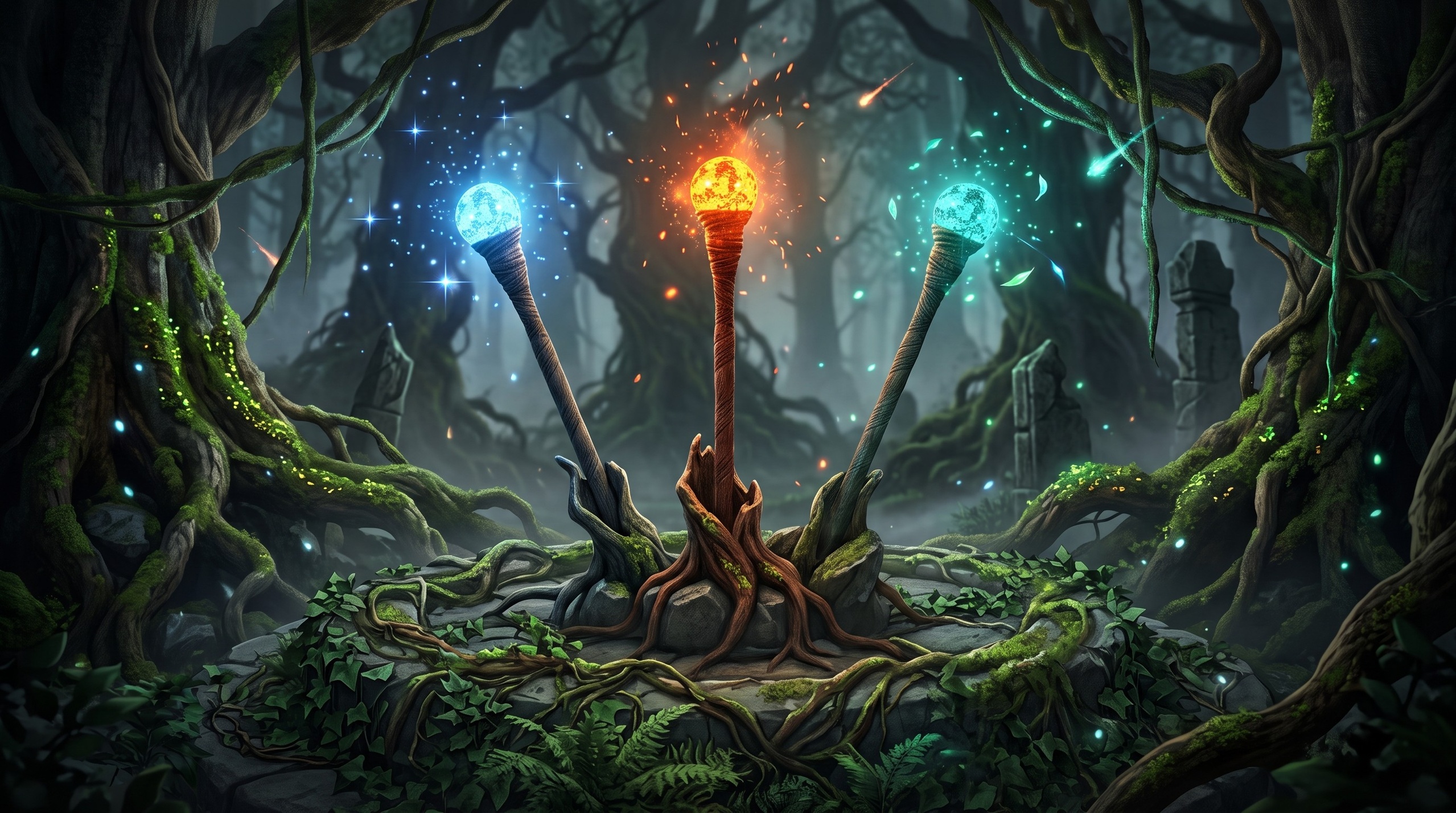 Media 1 for listing Fantasy Magic Staff Eldergrove - 3 Skins PBR Game Ready