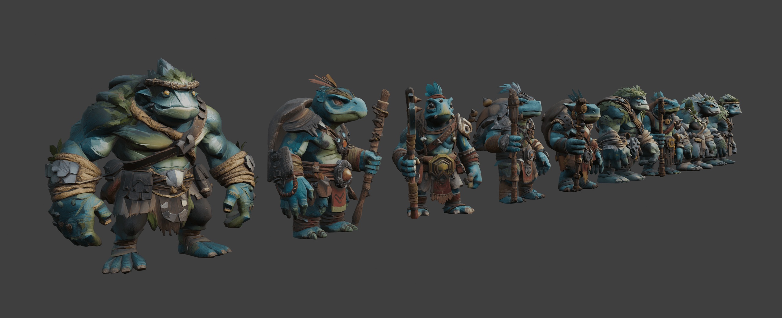 Media 1 for listing Fantasy Swamp Toad Warriors 🐸(LowPoly)