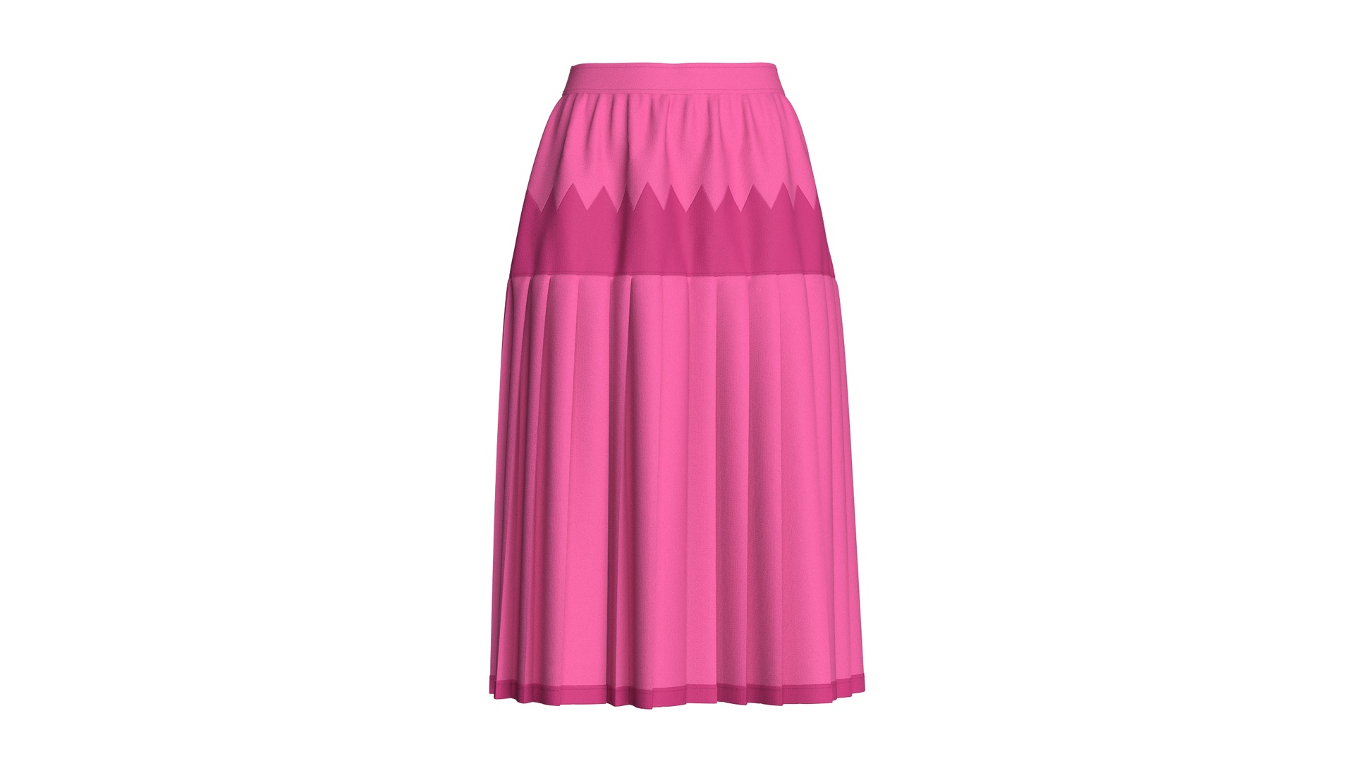Media 1 for listing Girls Two - Tone Zigzag Paneled Midi Skirt | High Poly
