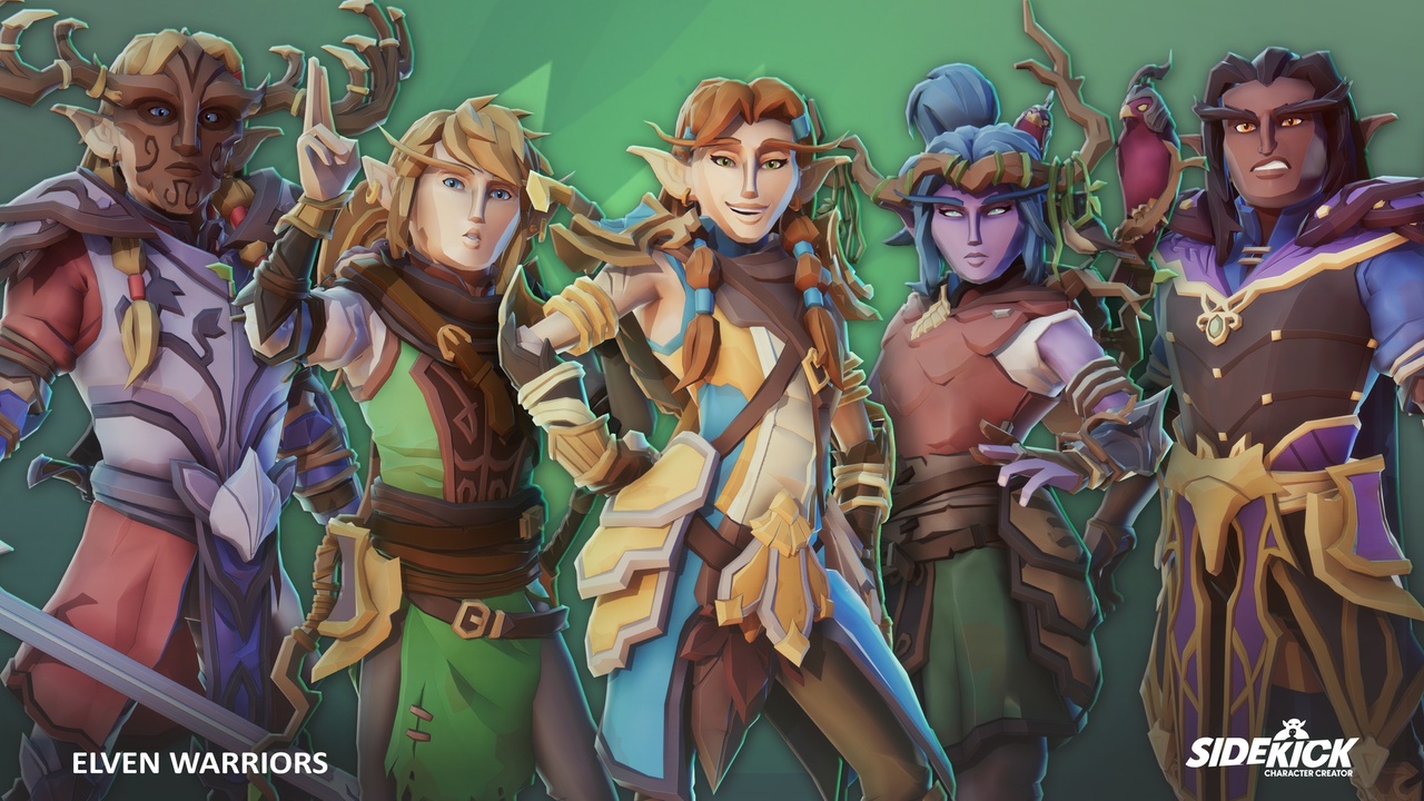Media 1 for listing Elven Warriors - Sidekick Modular Characters by Synty
