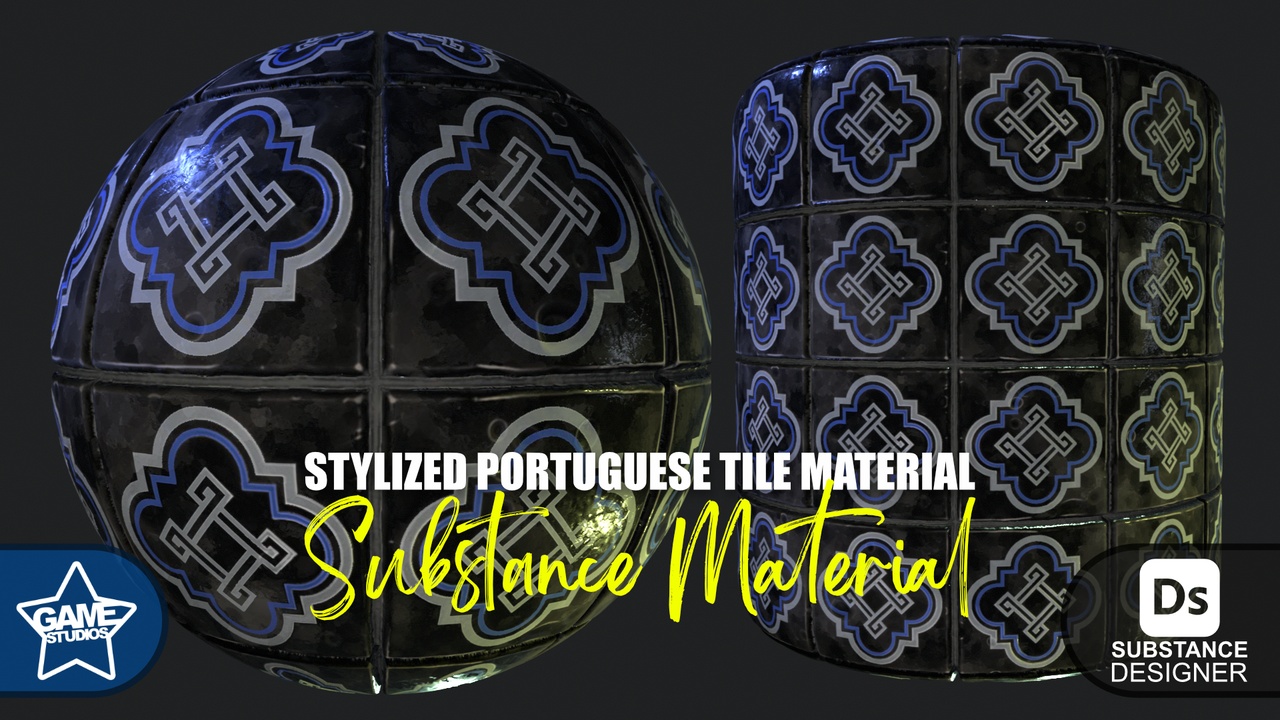 Media 1 for listing Stylized Portuguese Tiles Material 04
