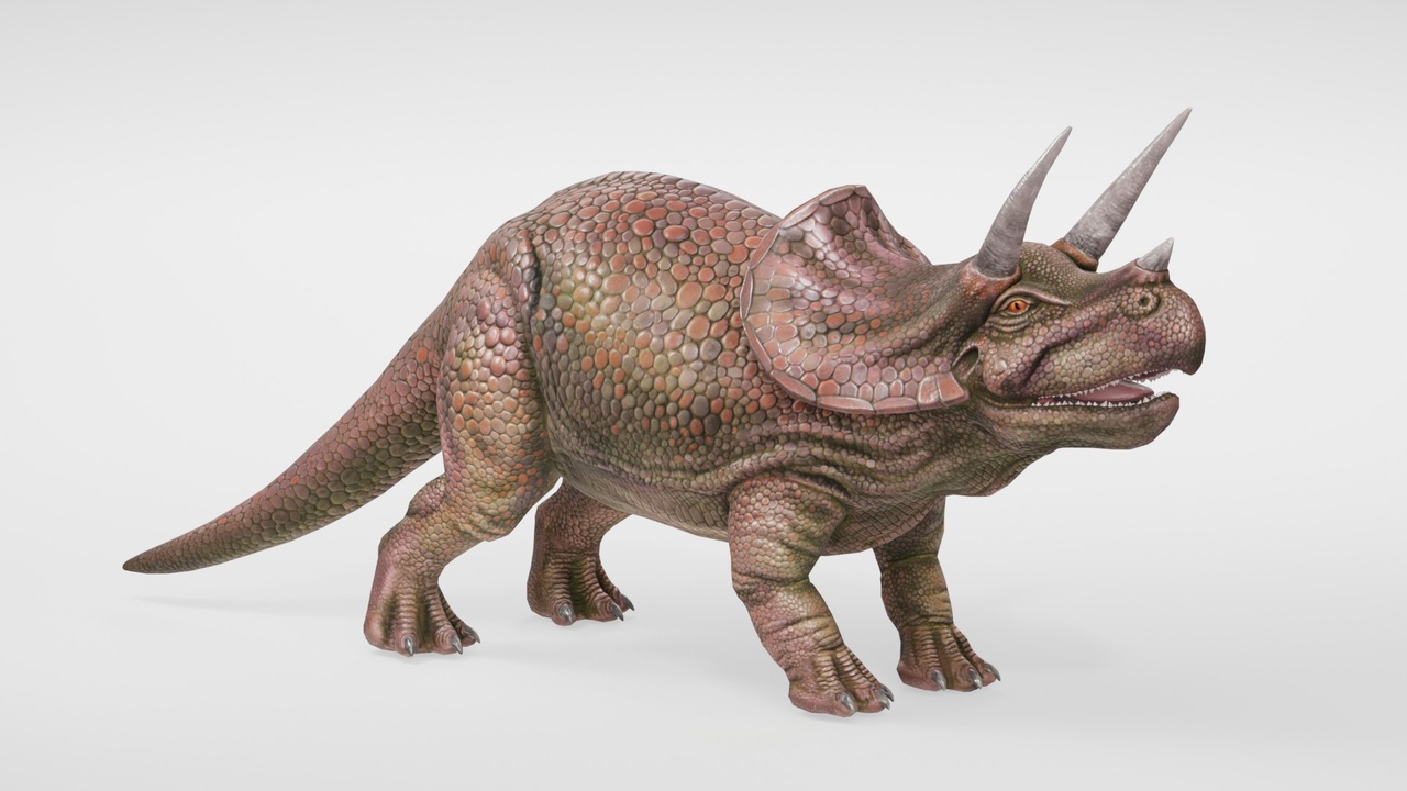 Media 1 for listing Realistic Prehistoric Triceratops Dinosaur Creature