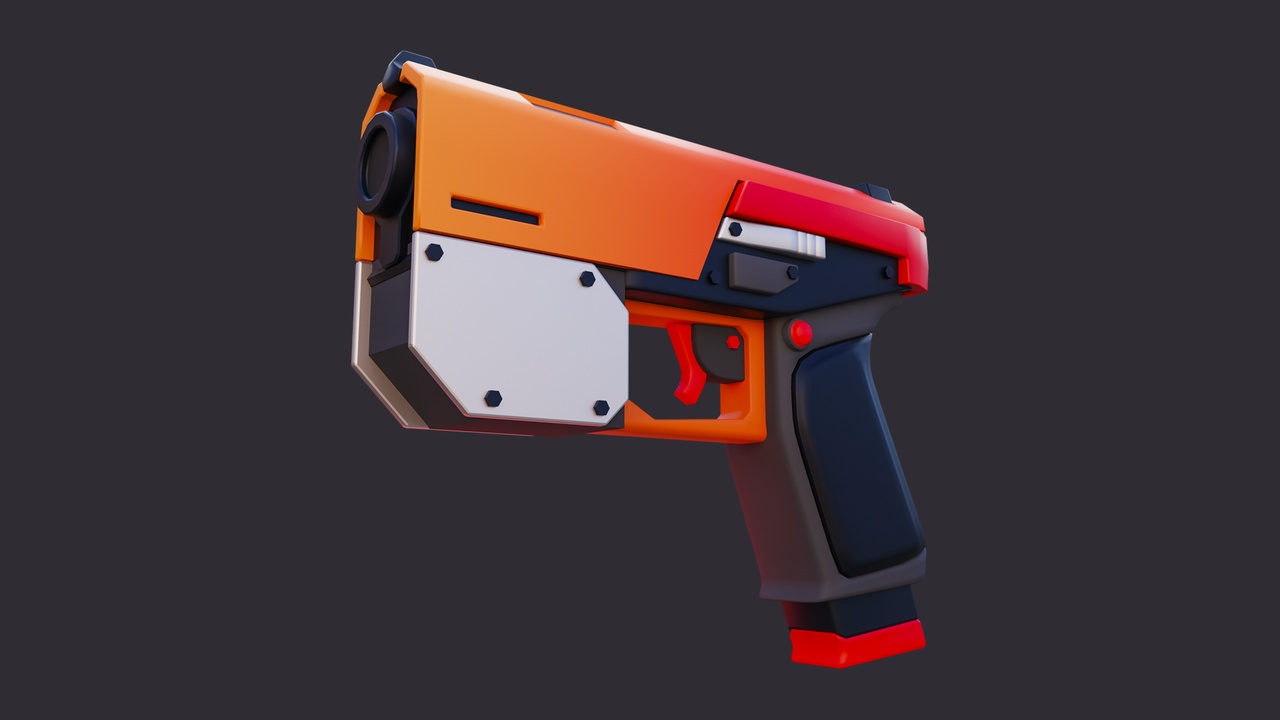Media 1 for listing Low Poly Sci-fi Handgun