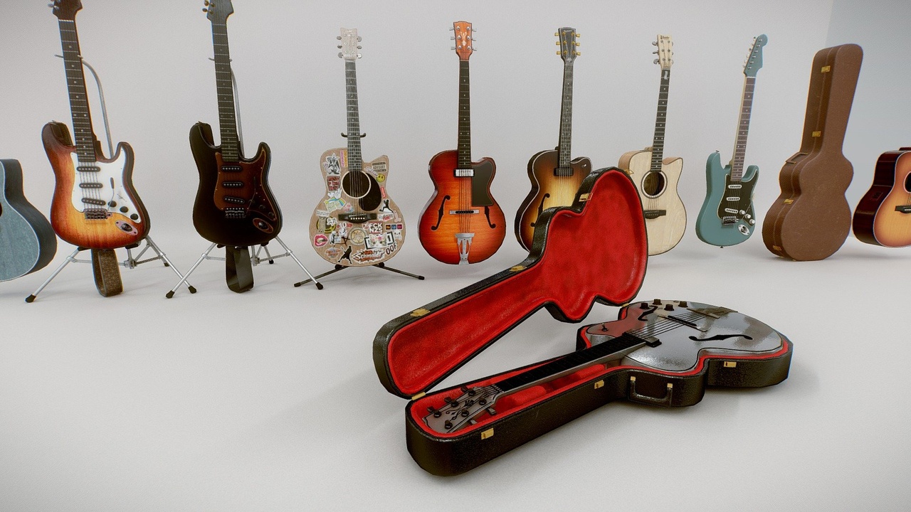 Media 1 for listing game ready mid poly guitar collection