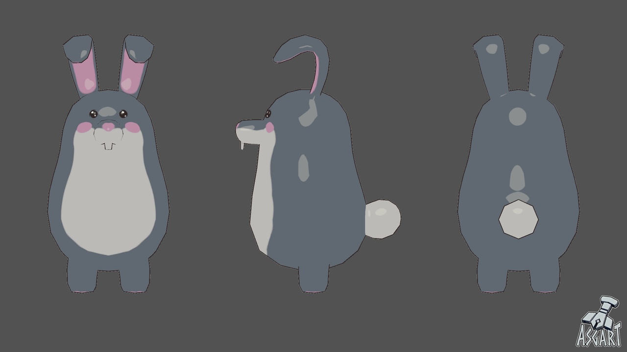 Media 1 for listing Bunny - PocketPal S1 - 3D Character - VRChat Avatar