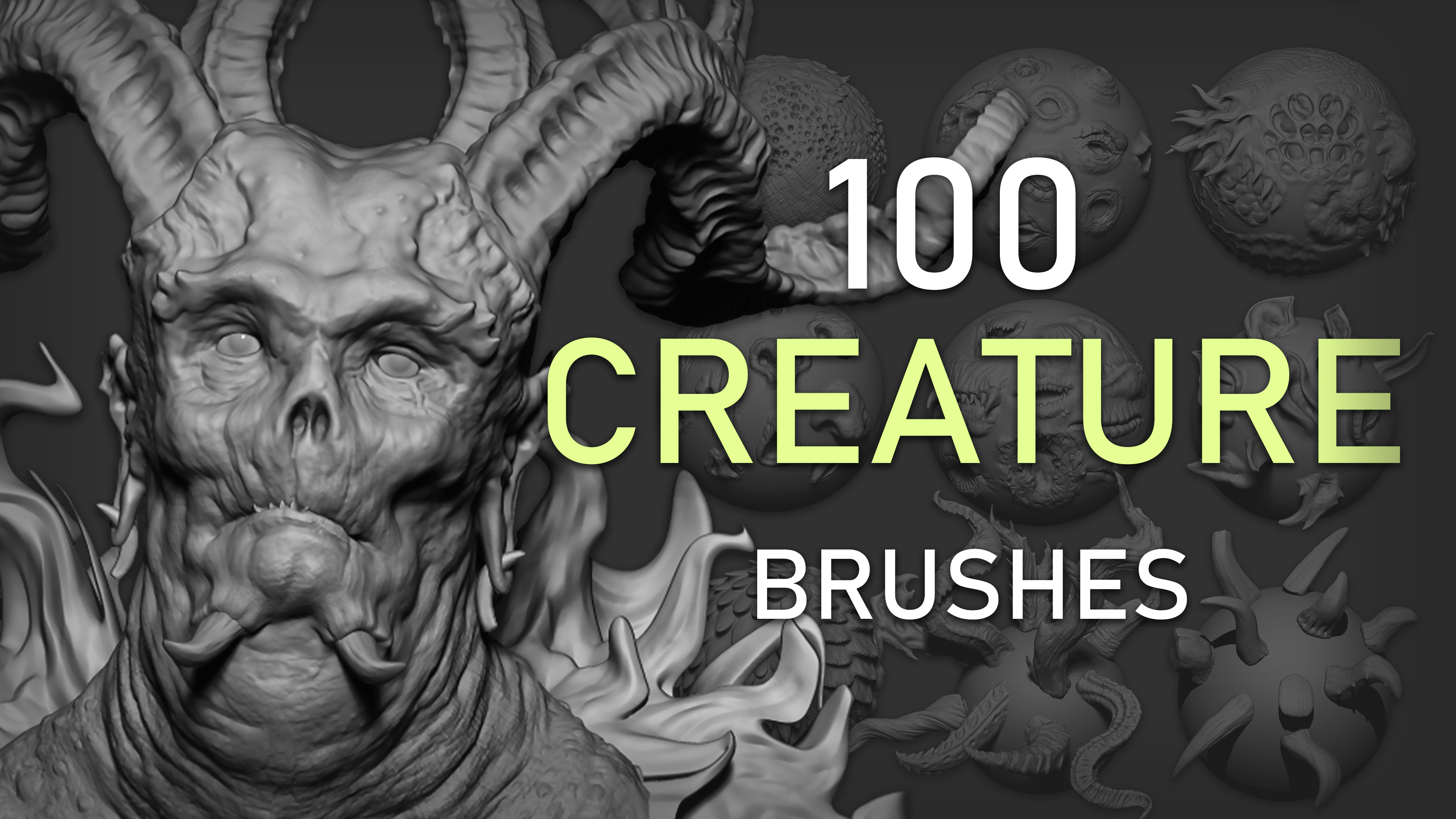 Zbrush + Blender - 100 Creature Brush Mega Pack | Fab
