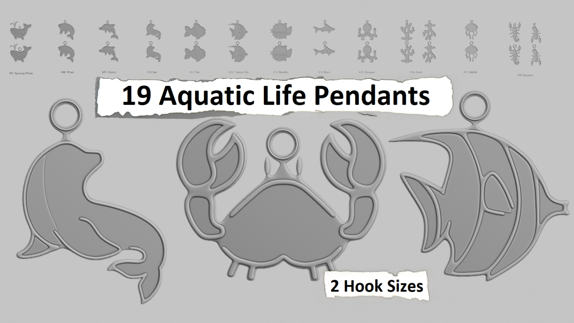 🌊 Creatures – Aquatic Life Pendant Pack | Fab
