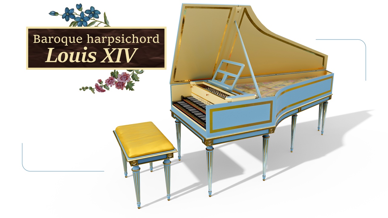 Media 1 for listing Baroque Harpsichord Louis XIV