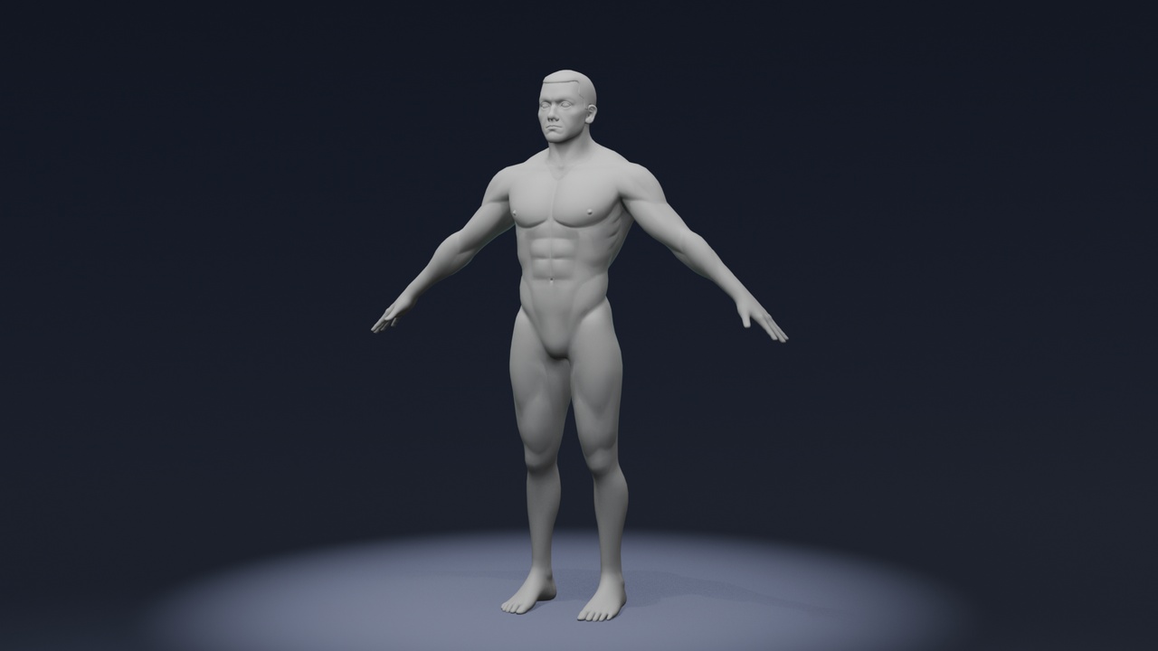 出品Stylized Strong Male Body Base Mesh 3D Model – Rigged with IK/FK Switchのメディア1
