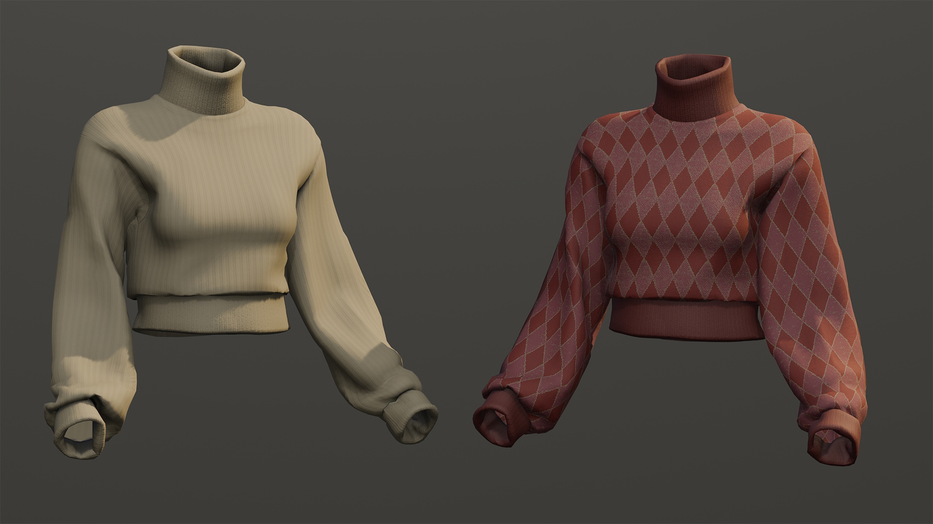 出品Cropped Sweater - MetaHuman Compatible - Blender & FBX Filesのメディア1