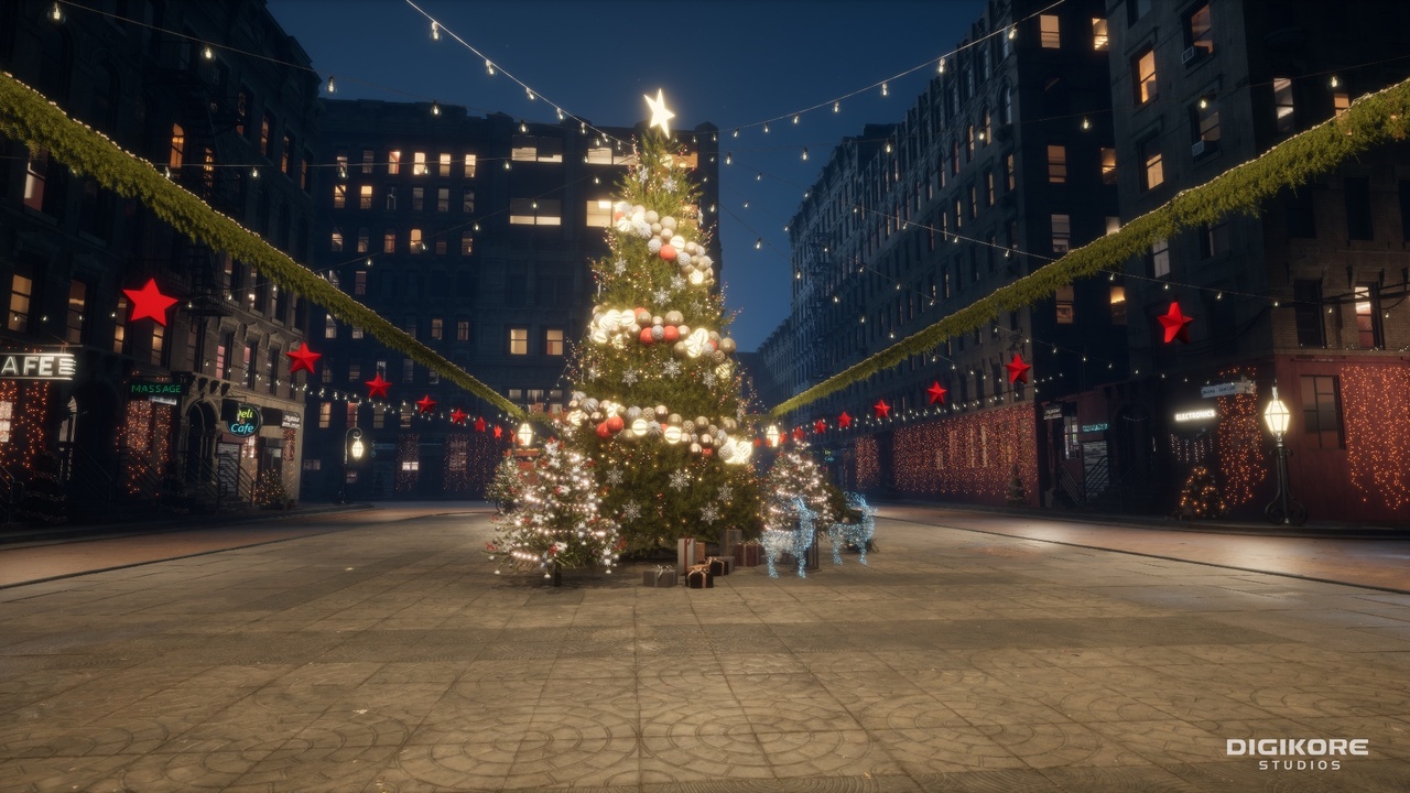 Media 1 for listing Christmas Night City Street