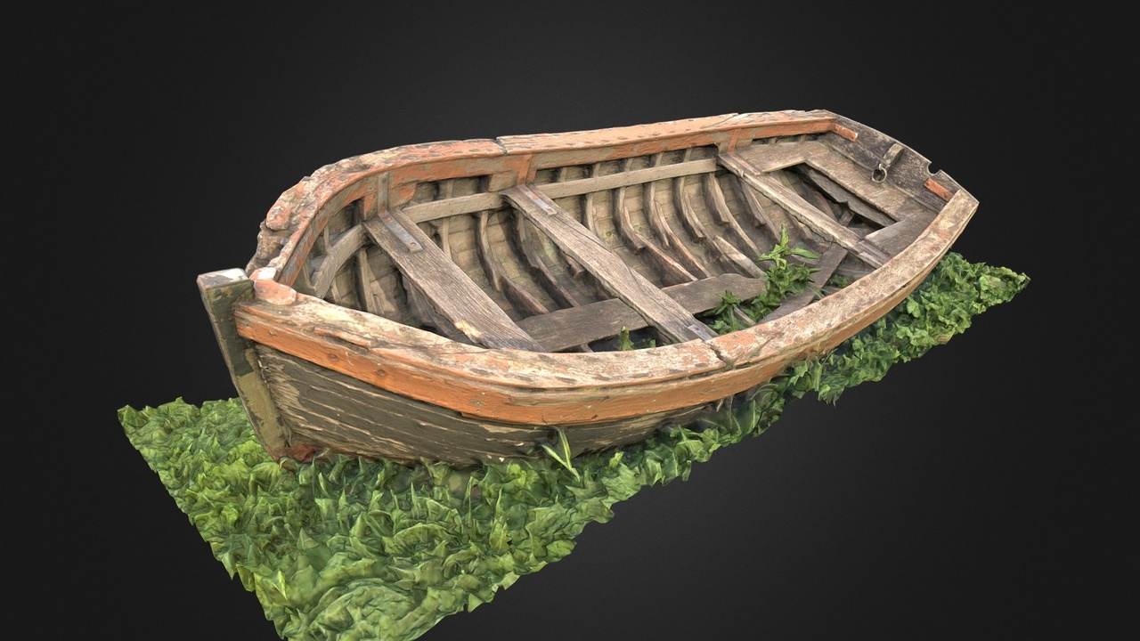 Media 1 for listing Old damaged wooden boat [8K texture]