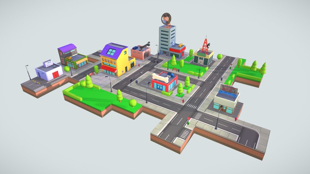 Media 1 for listing City Toon 3D -Low Poly- Pack