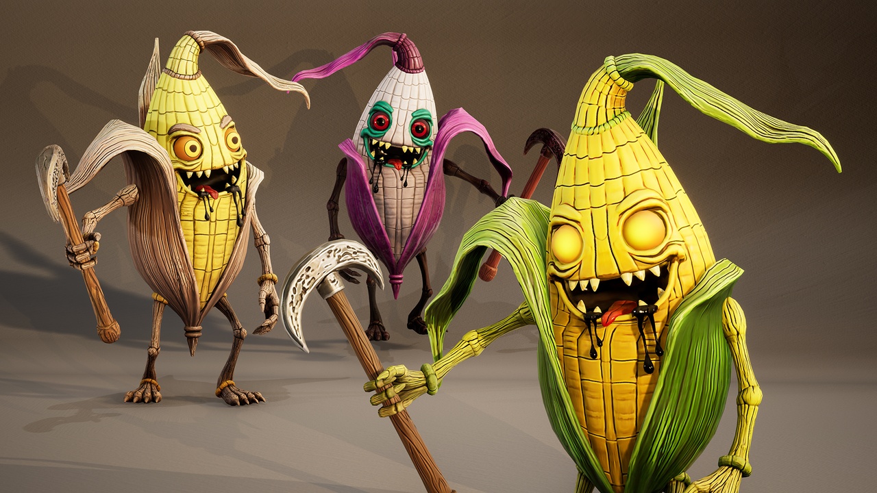 Nightmare Corn – Stylized Horror Enemy Pack (3 Skins, Game Ready) | Fab