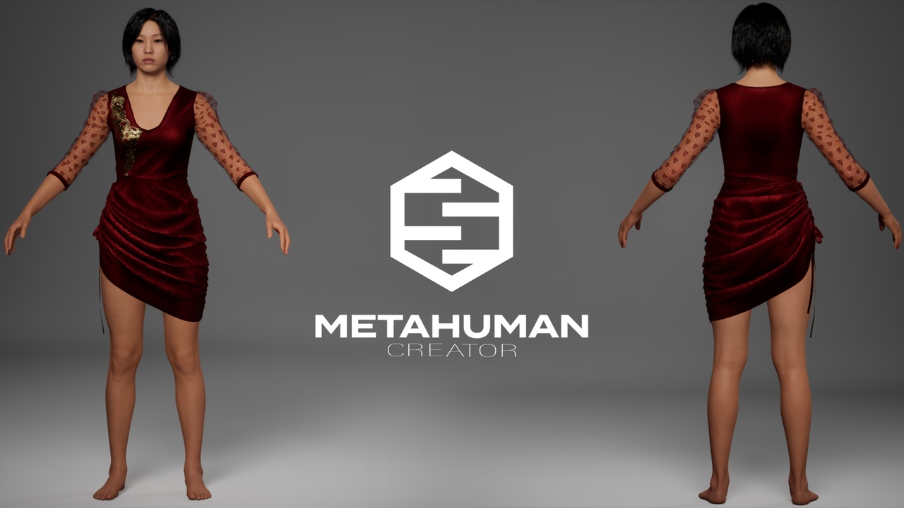 Media 1 for listing Gathered Dress Metahuman Wardrobe cloth