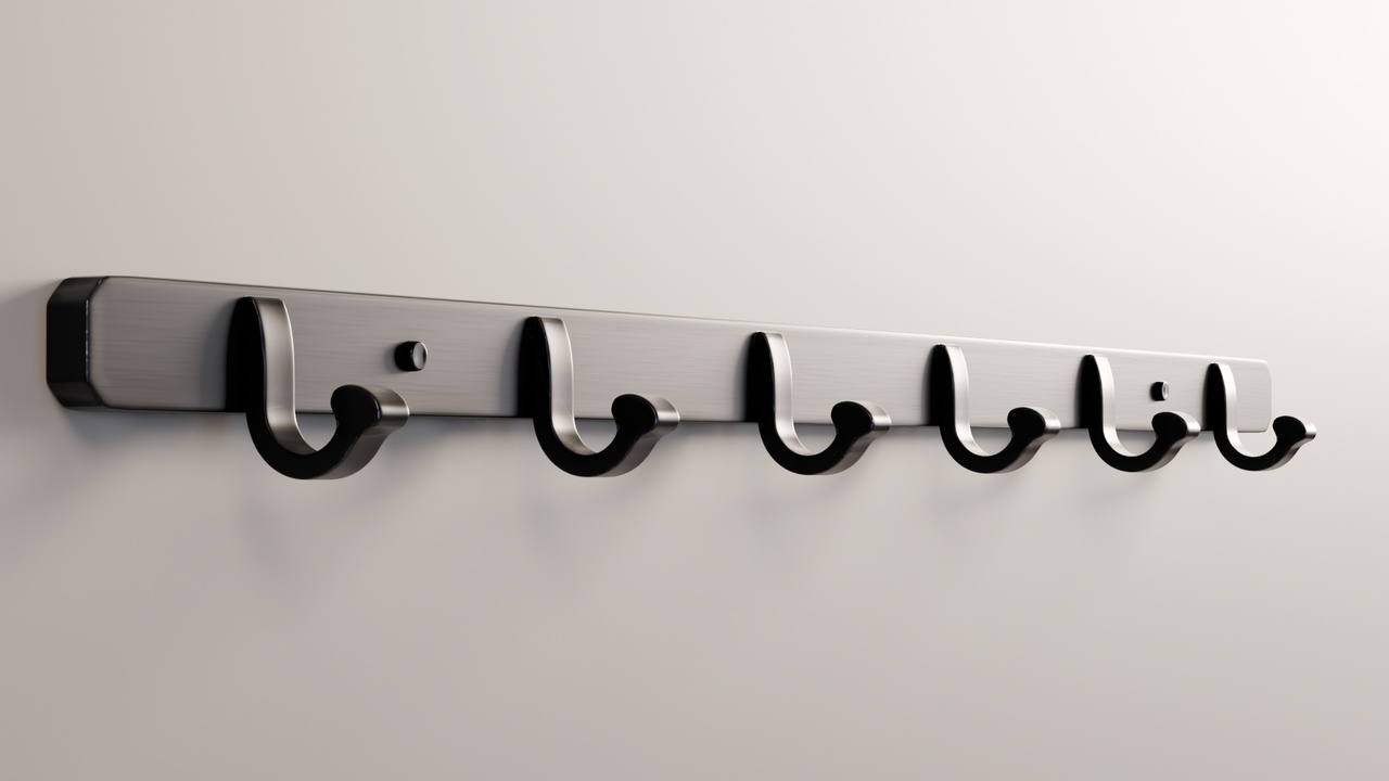 Media 1 for listing Brushed Metal Coat Rack / Wall Hooks - Game Ready Industrial Metal Wall Hooks