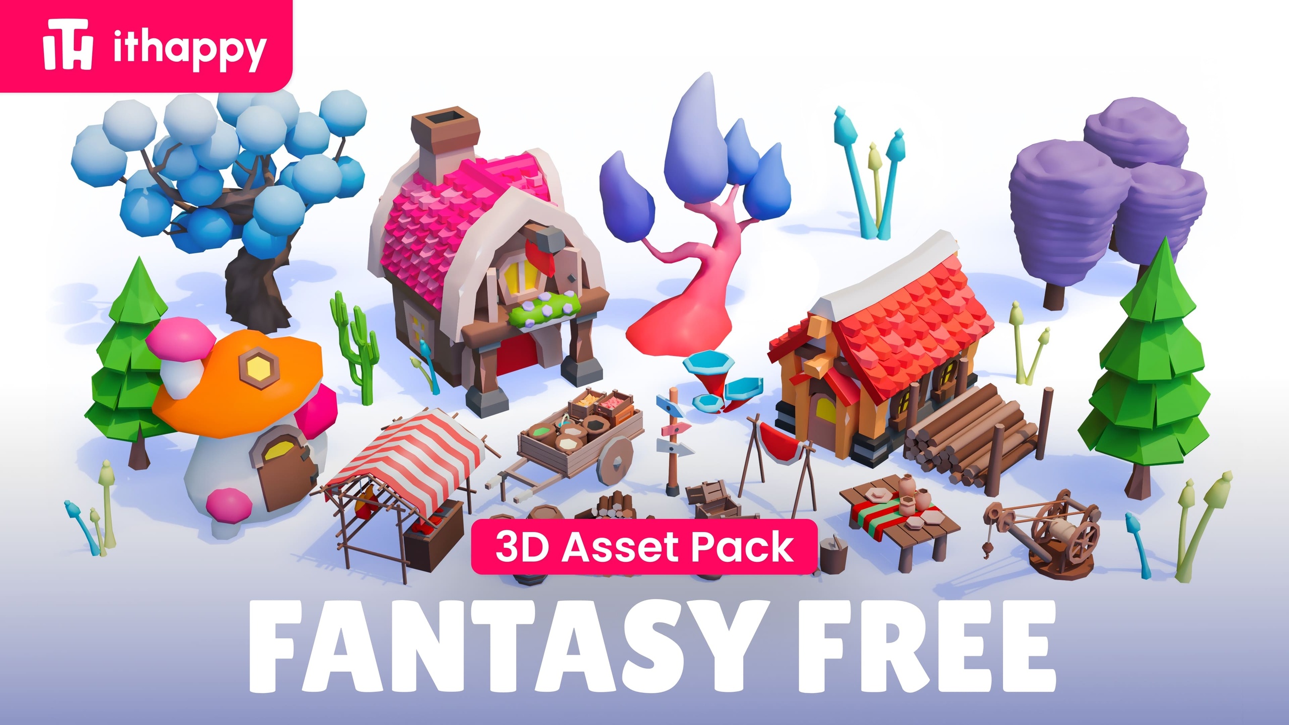 Media 1 for listing Fantasy FREE - Low Poly 3D Models Pack