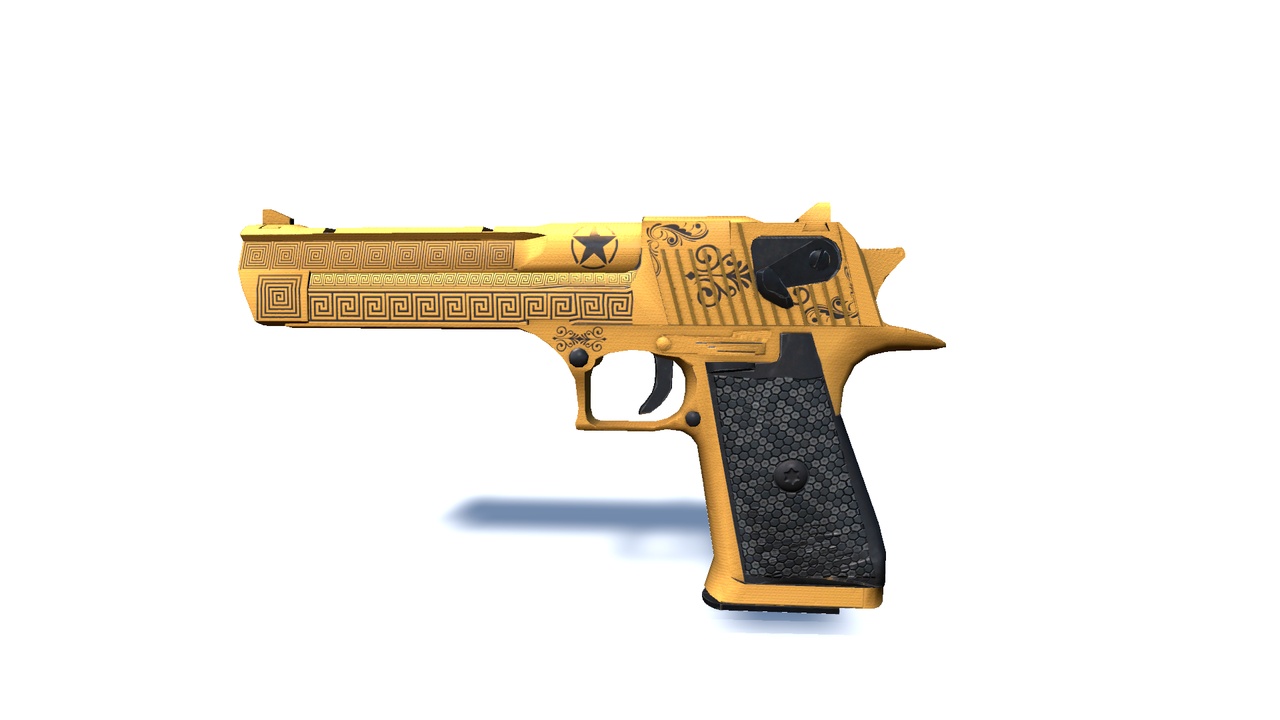 Media 1 for listing Stylized Gold Pistol – Engraved Handgun | Game Ready Weapon 3D Model
