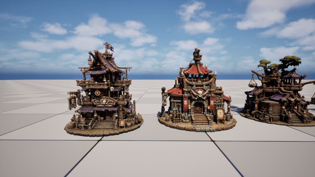Media 1 for listing Stylized RTS Pirate Buildings Pack