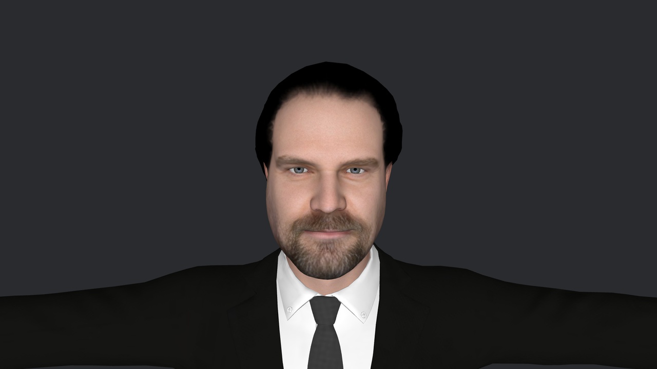 Media 1 for listing David Harbour Hyper Realistic Full Body Fully Rigged 3D Character